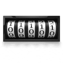 This animation shows a odometer counting fast.