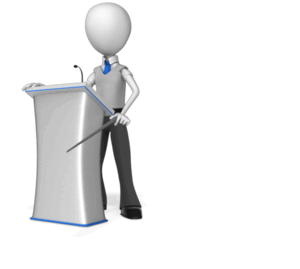 Animated gif sample: Stick Figure At Podium With Pointer