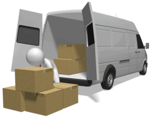 Animated gif sample: Stick Figure Loading Boxes