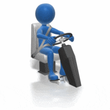 A stick figure falls asleep at the wheel while driving, then wakes up in a panic.