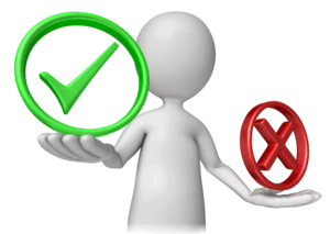 Animated gif sample: Stick Figure Holding Check Or Cancel
