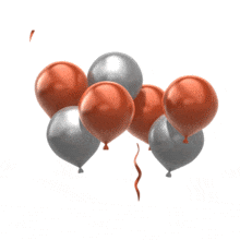 A set of animated party balloons.  You can change the color of the red balloons in this animations using our customizer.