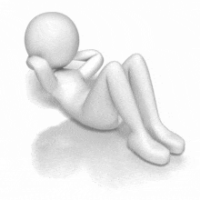 A stick figures exercise with an ab crunch elbow switch routine.