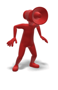 Animated gif sample: Stick Figure With Megaphone Head