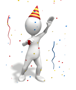 Animated gif sample: Stick Figure Party Celebration