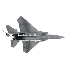 This animation shows two jet fighters in a aerial dog fight.