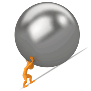 Animated gif sample: Impossible Pushing Heavy Ball