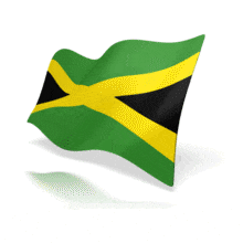 The official flag of Jamaica animated at a perspective angle.