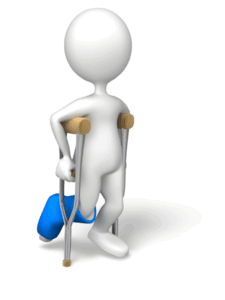 Animated gif sample: Stick Figure Crutches Walking