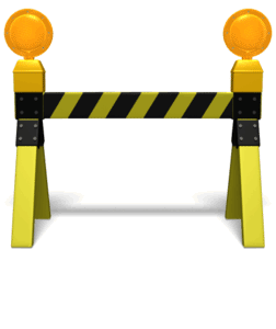 Animated gif sample: Road Block Caution Lights