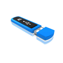An animation of a USB drive releasing from the cap.