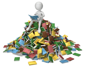 Animated gif sample: Stick Figure Book Pile Reading