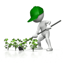 Farmer Hoeing | 3D Animated Clipart for PowerPoint 