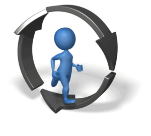 Animated gif sample: Stick Figure Colored Running Inside Arro