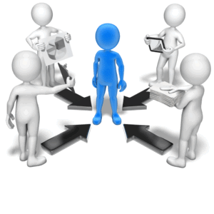 Animated gif sample: Stick Figures Reporting To Manager