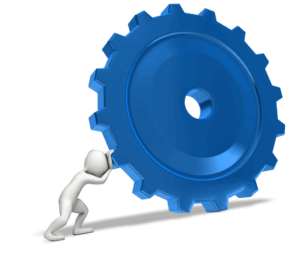 Animated gif sample: Figure Pushing Heavy Gear