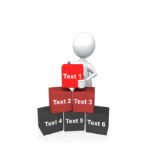 Stick Figure Lifting Building Blocks with customizable text. 