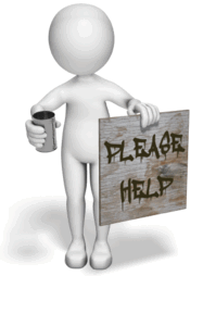 Animated gif sample: Beggar Holding Can and Sign