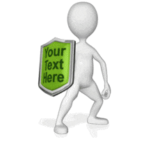 A stick figure guards with a glowing shield for protection.