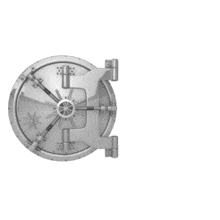 This custom animation shows a vaults door locks opening and then swinging open revealing text inside which you can change to your own text .   &lt;br&gt;&lt;br&gt; This animation is made to only loop one time. 
&lt;a href=&quot;http://www.presentermedia.com/blog/2010/07/set-number-loops-animated-gif/&quot;&gt; Learn how to set the number of loops here.&lt;/a&gt;  