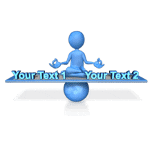 This custom animation shows a stick figure meditating while centered on a balanced teetering panel.