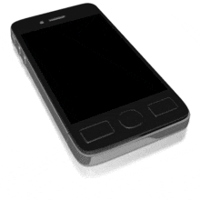 A smart phone receives a text message.