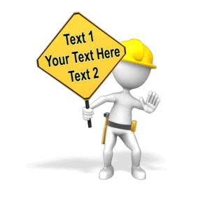 Construction Sign Text | 3D Animated Clipart for PowerPoint -  