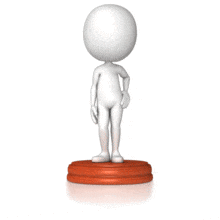 A bobble head figures head bounces around uncontrollably. 