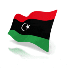 An animated flag of the country of Libya.