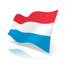 The national flag of Luxembourg animated at an angle.
