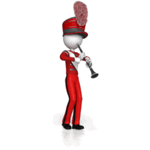 This animation shows a clarinet player marching.