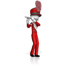 This animation shows a flute player marching.