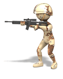 Military Desert Figure Combat | 3D Animated Clipart for PowerPoint