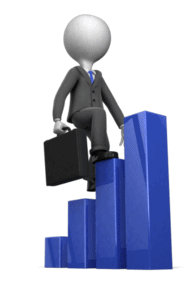 Animated gif sample: Figure Walking Up Bar Graph