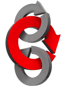 Animated gif sample: Intersecting Arrow Circles Standout