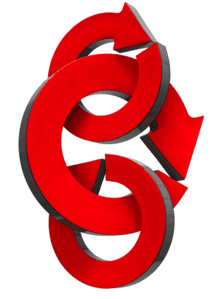 Animated gif sample: Three Intersecting Arrow Circles