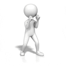 An animation of a figure shadow boxing.