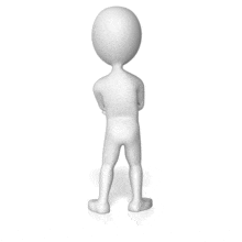 A stick figure is shown nodding his head while he has his arms crossed
