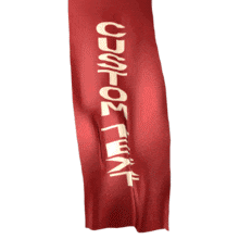 A banner flaps in the wind with your custom message.