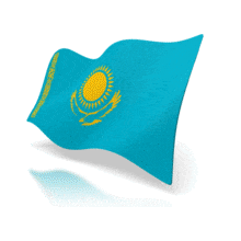 An image of Kazakhstan&#039;s flag waving. 