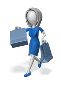 Animated gif sample: Female Shopper Skipping