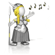 This animation shows an Opera singer singing notes.  This idiom a concept of (Not over until the fat lady signs)