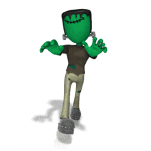 An animation of a scary monster walking forward.