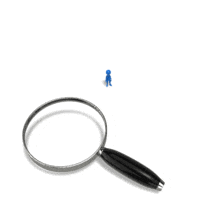 An animation of a tiny stick figure being magnified.
