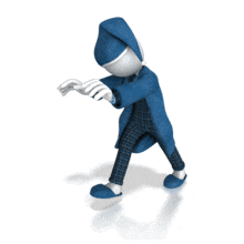 This animation shows a figure dressed in pajamas sleep walking