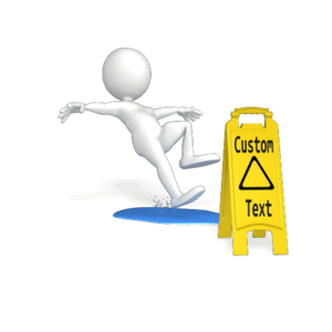 This PowerPoint Animations shows a preview of Figure Slipping On Water Custom Sign