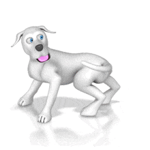 This animation shows a dog chasing its own tail.