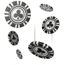 This animation shows gambling chips falling.  This could display the idiom of letting the chips fall where they may.