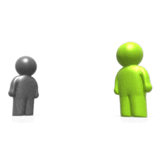 This custom animation shows two characters with talk boxes popping up above there heads which you can add your own custom text.  