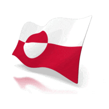 An animation of Greenland&#039;s flag.